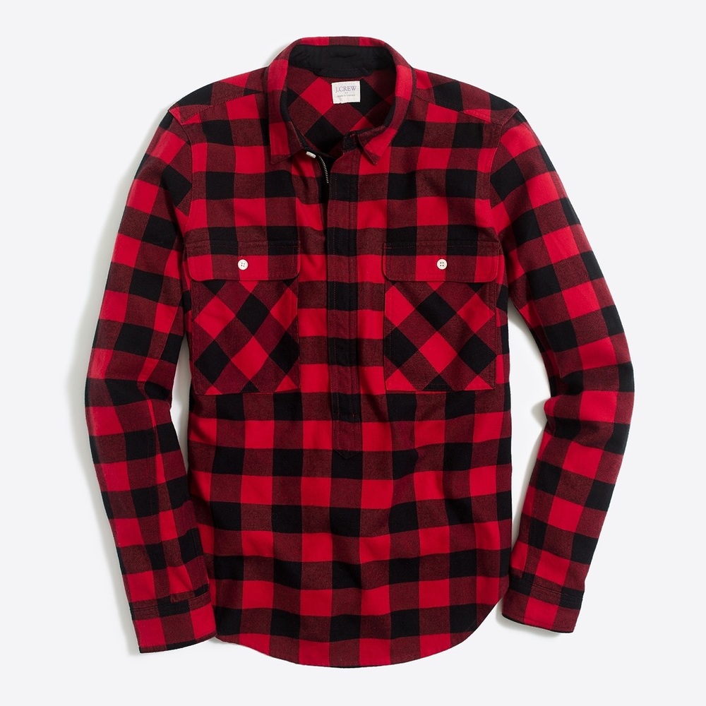 J. Crew Factory 1/2 zip flannel pullover